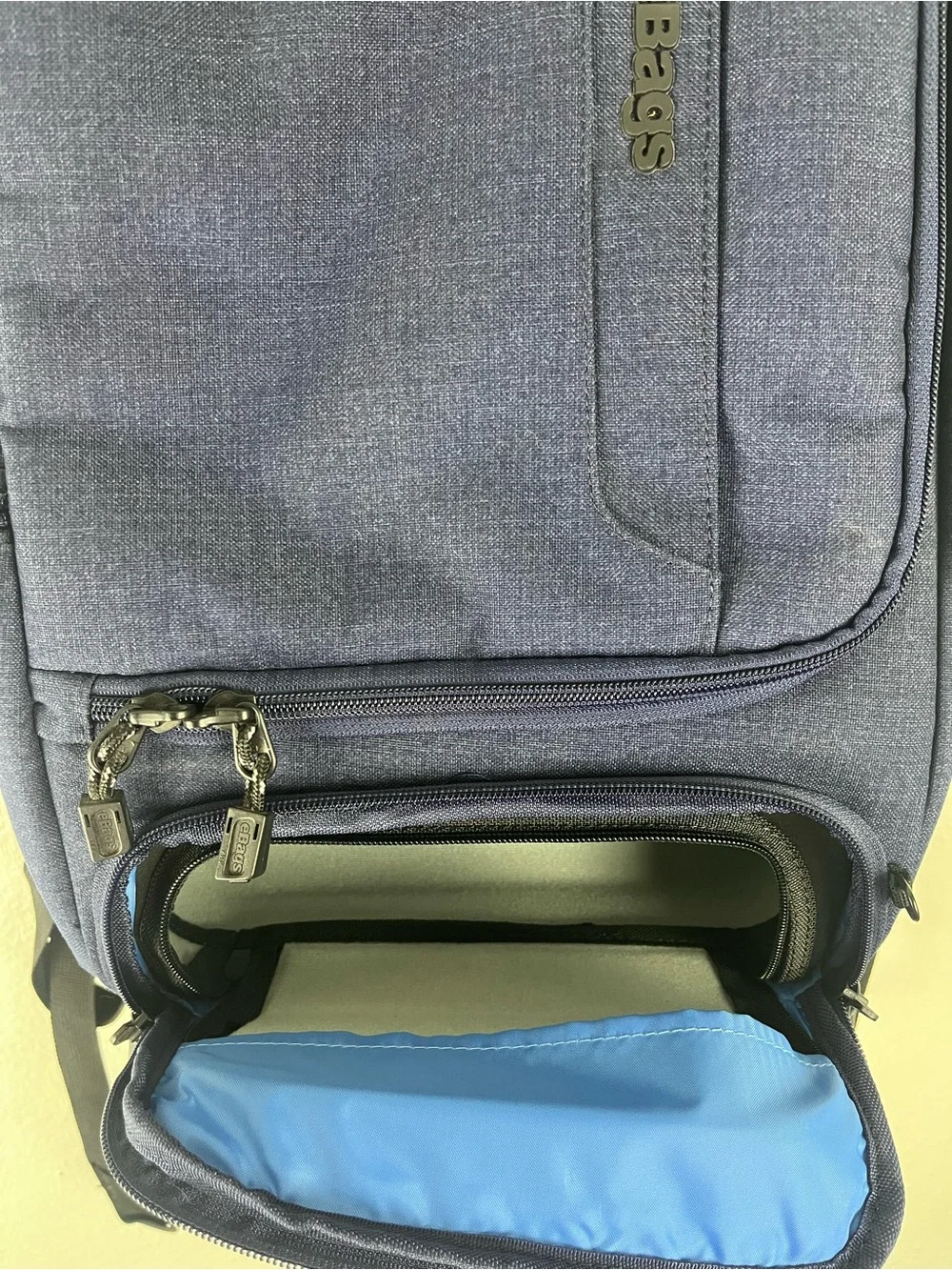 EBAGS Blue Professional Laptop Weekender Zip Pockets Adjustable Straps Backpack